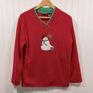 Bobbie Brooks fleece snowman sweater